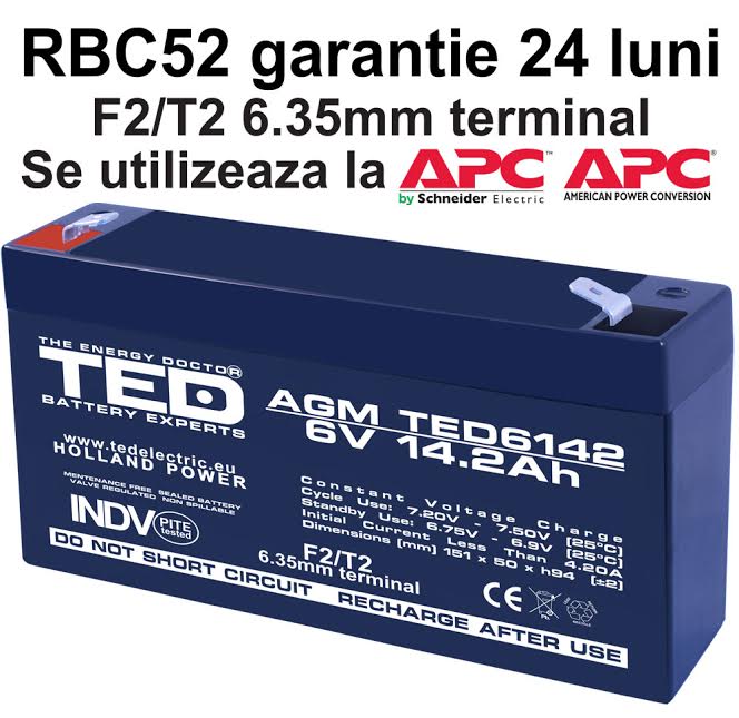 Acumulator compatibil APC RBC52 din Olanda 