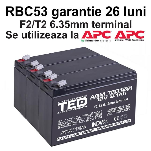 Acumulatori compatibili APC RBC53 din Olanda 