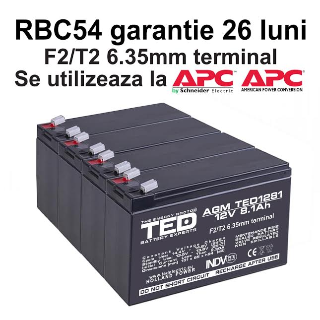 Acumulatori compatibili APC RBC54 din Olanda 