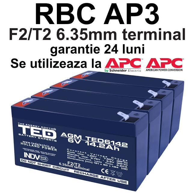 Acumulatori compatibili APC RBC AP3 din Olanda 