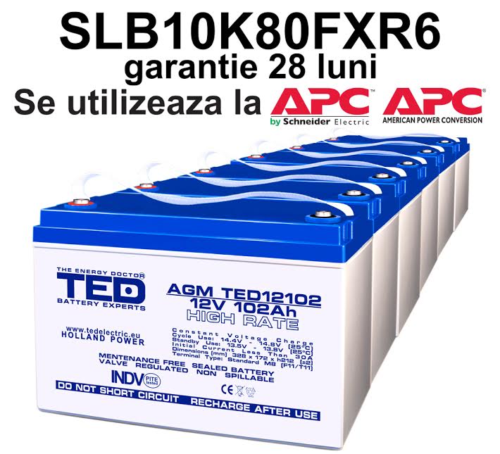 Acumulatori compatibili APC SLB10K80FXR6 din Olanda
