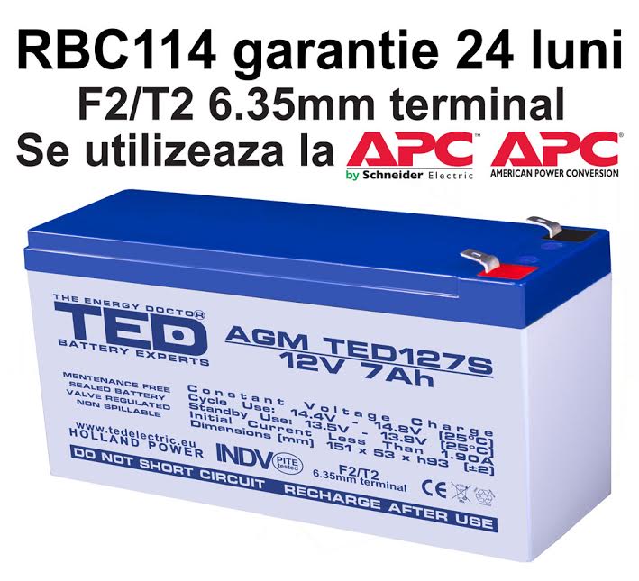 Acumulator compatibil APC RBC114 din Olanda 