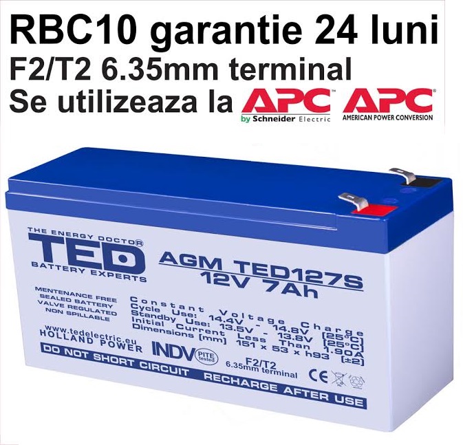 Acumulator compatibil APC RBC10 din Olanda 