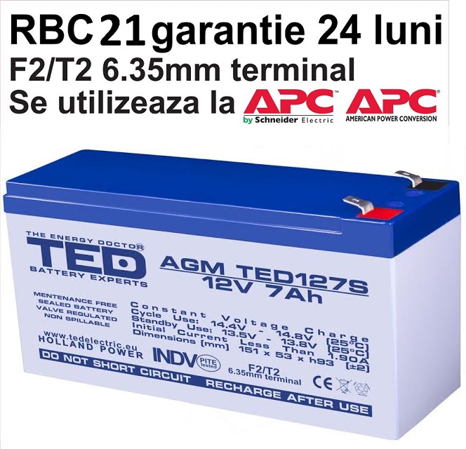 Acumulator compatibil APC RBC21 din Olanda 