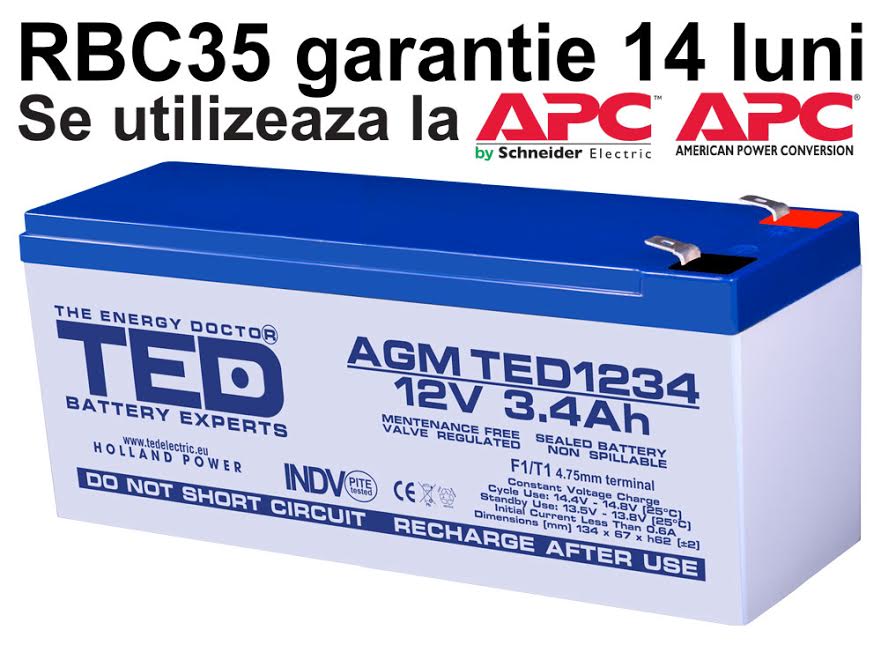 Acumulator compatibil APC RBC35 din Olanda