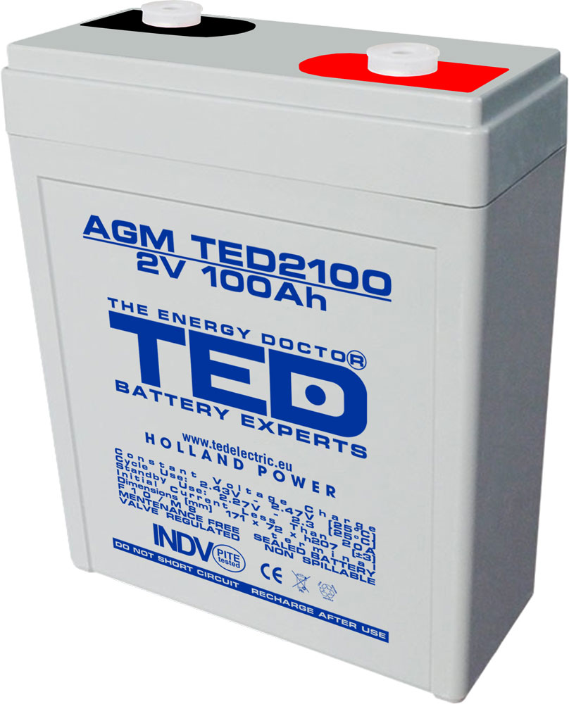 Acumulator AGM VRLA 2V 100A TED Battery Expert Holland