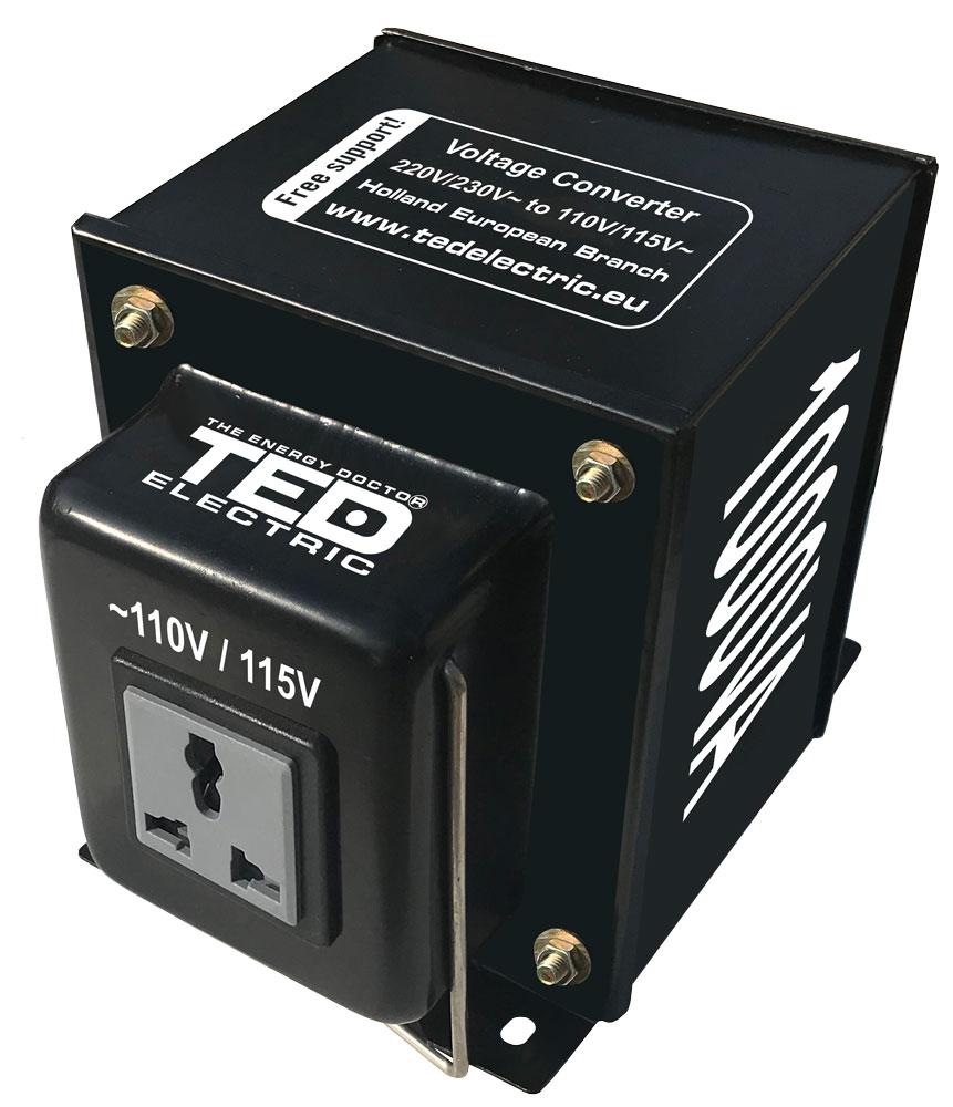 Transformator 230-220V la 110-115V 1000VA reversibil TED110REV-1000VA