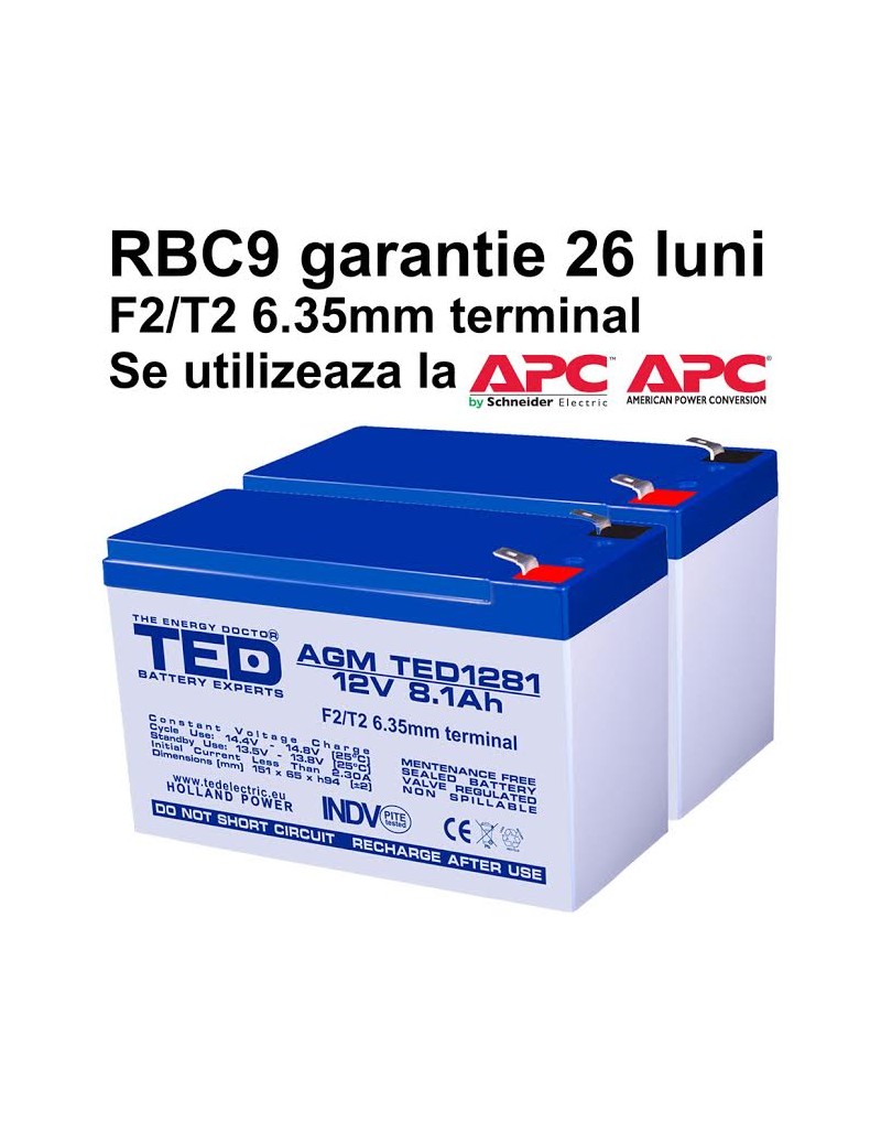 Acumulatori compatibili APC RBC9 din Olanda