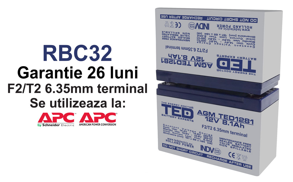 Acumulatori compatibili APC RBC32 din Olanda