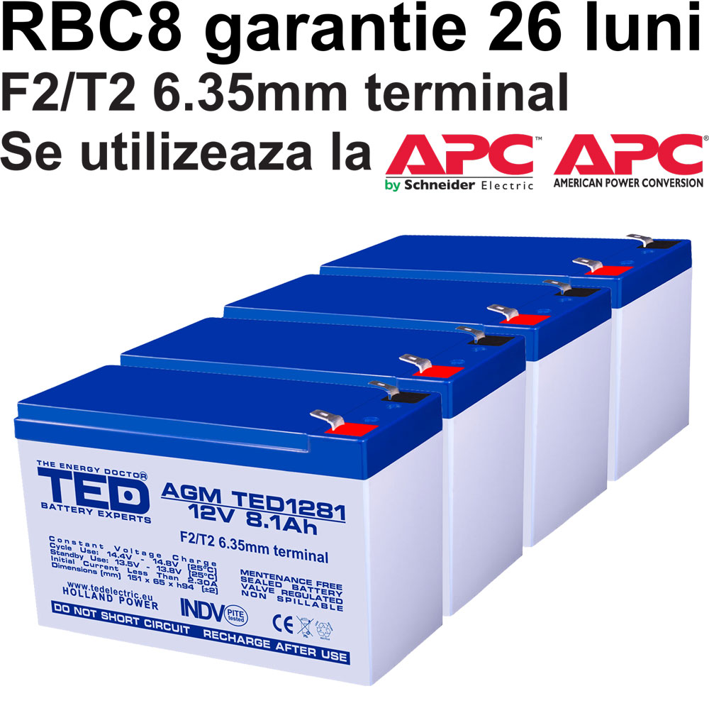 Acumulatori compatibili APC RBC8 din Olanda